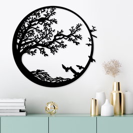 Wallity Night - Escultura de pared de metal negra